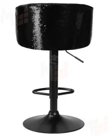 Стул барный DOBRIN DARCY BLACK SHINY (черный велюр с черно-золотыми пайетками)
