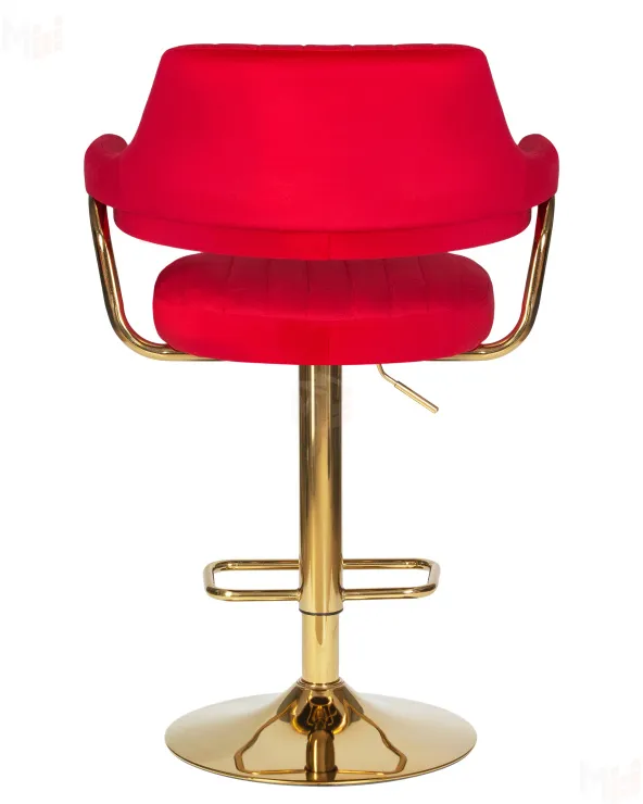 Стул барный DOBRIN CHARLY GOLD (красный велюр (MJ9-45))