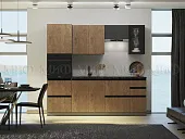 Кухонный гарнитур Техно-6 2,4 (экз. дерево амазония/графит софт)