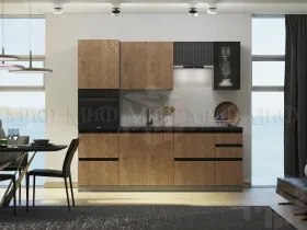 Кухонный гарнитур Техно-6 2,4 (экз. дерево амазония/графит софт)