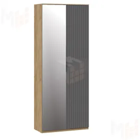 Шкаф комбинированный Хилтон Исп.2.1 с зеркалом   404.003.000  Графит