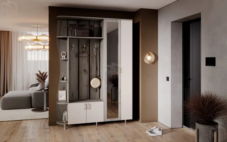 Прихожая Лика-1 крафт серый/кашемир