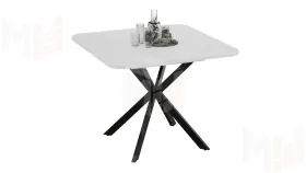Стол обеденный раздвижной Лиссабон Тип 1 Черный муар, Белый