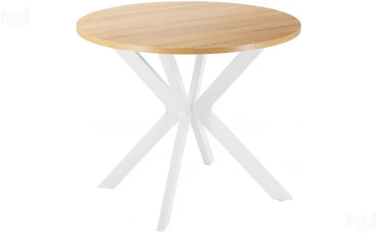 Стол раскладной Вега Лофт D90 Дуб сонома / Белый