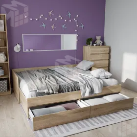 Кровать-кушетка раздвижная Сириус NEW 80*200 сонома