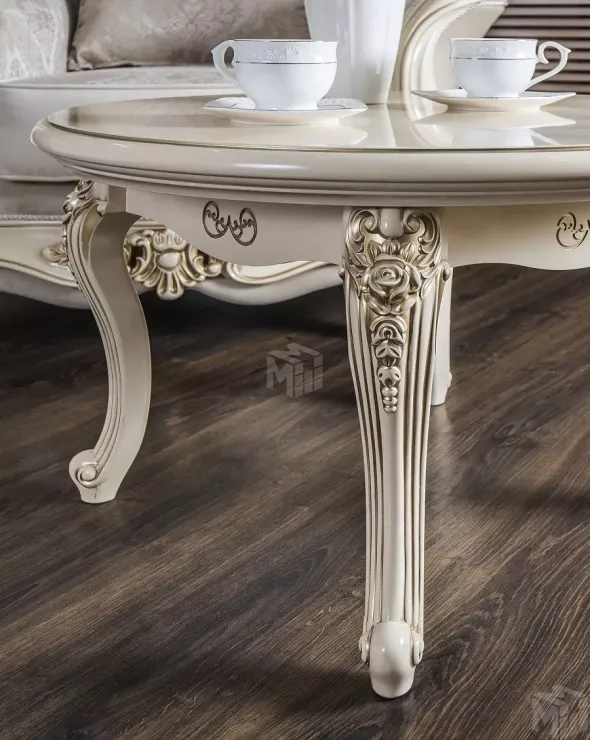 Столик круглый Джоконда крем глянец 