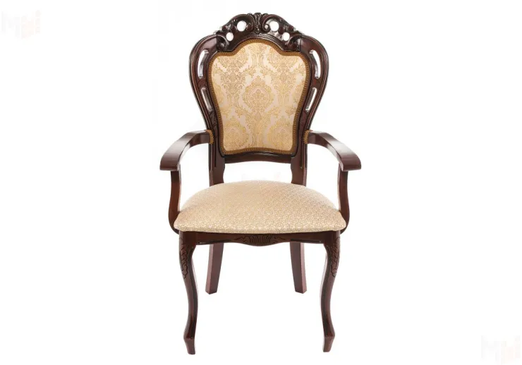 Кресло Bronte вишня с патиной / бежевый