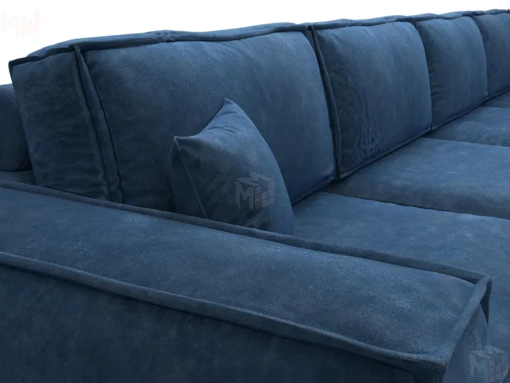 Диван прямой Лига-081 НПБ МегаЛонг ( BRUT 11 синий )