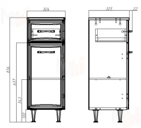 Комод 30 Идеал с одним ящиком левый/правый Домино