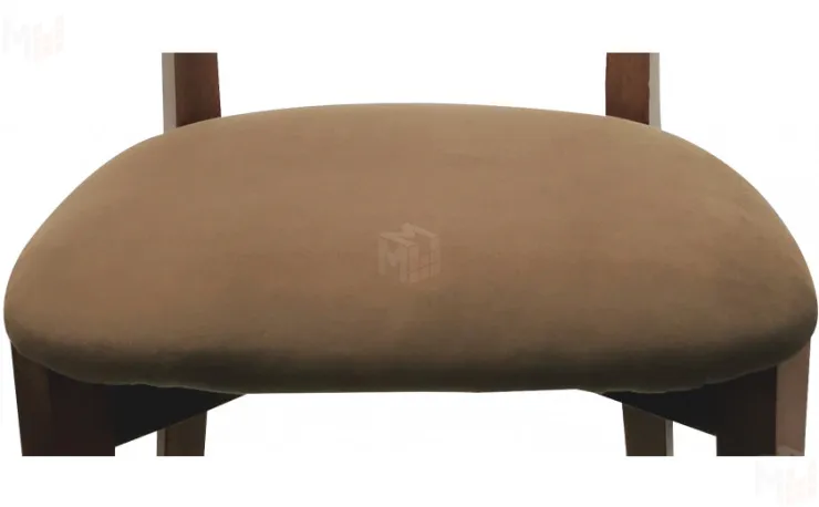 Стул деревянный с мягким сиденьем Мэти Темный орех/Коричневый велюр