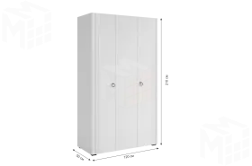 Шкаф трехдверный Ева  105.01 белое дерево/белый матовый