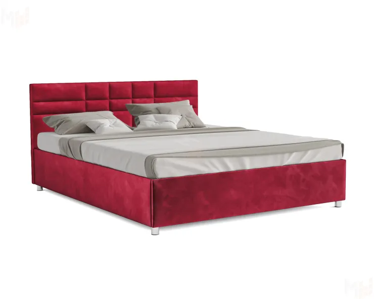 Кровать Нью-Йорк 160 см (бархат красный STAR VELVET 3 DARK RED)