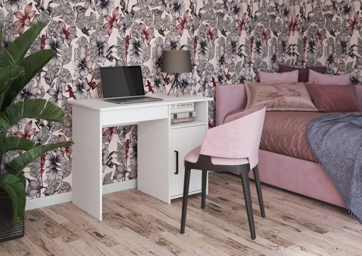 Стол компьютерный ЛИК-5 СП-2 белый