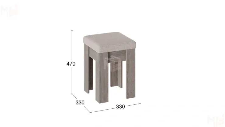 Банкетка Ганновер Дуб Сонома трюфель, Рогожка Capri Бежевая