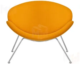 Кресло дизайнерское DOBRIN EMILY (желтая ткань AF13, хромированная сталь)