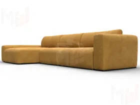 Диван угловой Лига-066 НПБ Лонг угол левый ( BRUT 10 желтый )