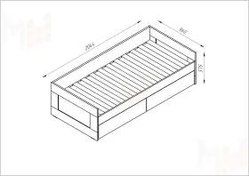 Кровать-кушетка раздвижная Сириус NEW 90*200 белая