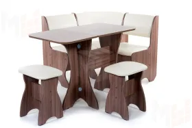 Кухонный уголок Тюльпан мини (ясень темный/барнео крем)