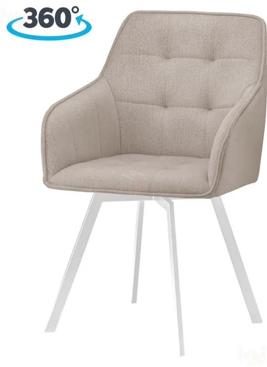 Кресло поворотное Мони Серо-бежевый E30 / белый