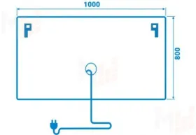 Зеркало с LED подсветкой Galaxy 1000х800
