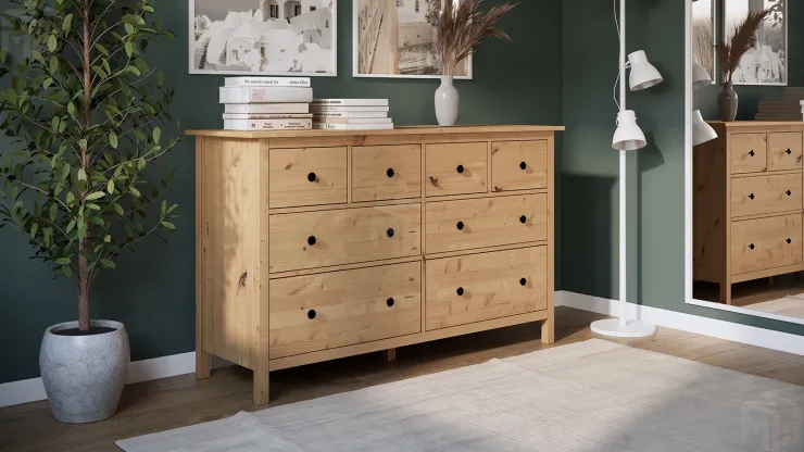 Комод КЫМОР 8 ящиков светло-коричневый