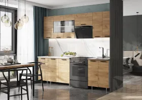 Кухня Рио New 2,4 (490) ЛДСП Дуб крафт, Белый (Антарес)