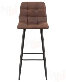 Стул барный DOBRIN NICOLE (черные матовые ножки, коричневая микрофибра (PK-03))