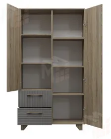 Стеллаж Копенгаген без стекла (дуб самдал/серый графит)