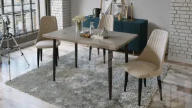 Стол Невада - ДП1-02-08 Дуб Эврика, Черный матовый