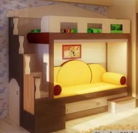 Кровать-чердак с нишей Фанки Хоум 11004