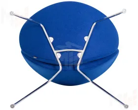 Кресло дизайнерское DOBRIN EMILY (синяя ткань AF6, хромированная сталь)