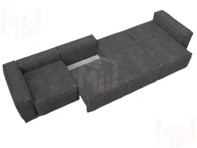 Диван прямой Лига-081 НПБ МегаЛонг ( BRUT 16 темно-серый )