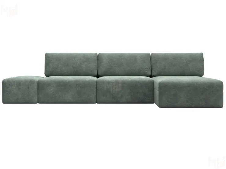 Диван угловой модульный с пуфом Лига-060 НПБ Лонг угол универсальный