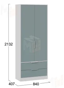 Шкаф для одежды Марли - 403.007.000 Белый Серо-голубой