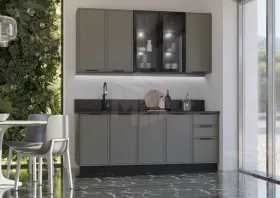 Кухня Николь 2,0/900 (холст вулканический)