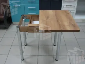 Стол Ломберный поворотно-раскладной 780*580 (дуб вотан), ножки хром