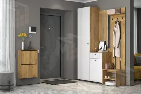 Вешалка Милан (исполнение 1) Дуб Золотой/Белый Матовый