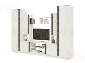 Гостиная Атлантида-5, крафт белый/бетон