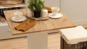 Стол обеденный Анкона Тип 1 Белый, Дуб Крафт золотой