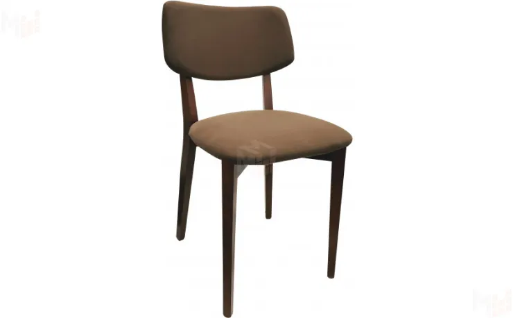 Стул деревянный с мягким сиденьем Мэти Темный орех/Коричневый велюр