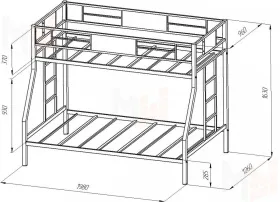 Двухъярусная кровать Гранада 140