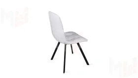 Стул Бруно (паук Т2) Черный муар матовый, Кожзам Белый