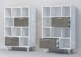 Комод К-1 Эго на ножках Бетон Светлый/Камень Темный