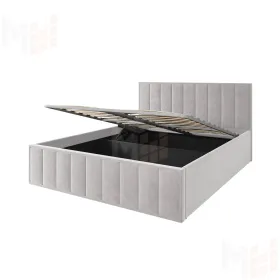 Мягкая кровать Лана 1,6 с подъемным механизмом (серый велюр)