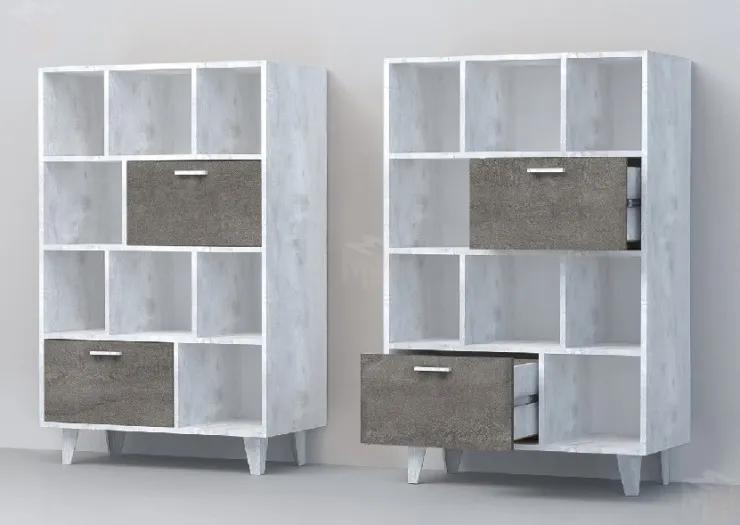 Комод К-1 Эго на ножках Бетон Светлый/Камень Темный