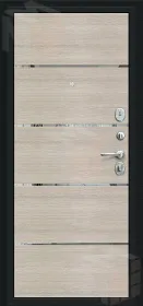 Входная металлическая дверь Лайн Букле черное/Cappuccino Veralinga