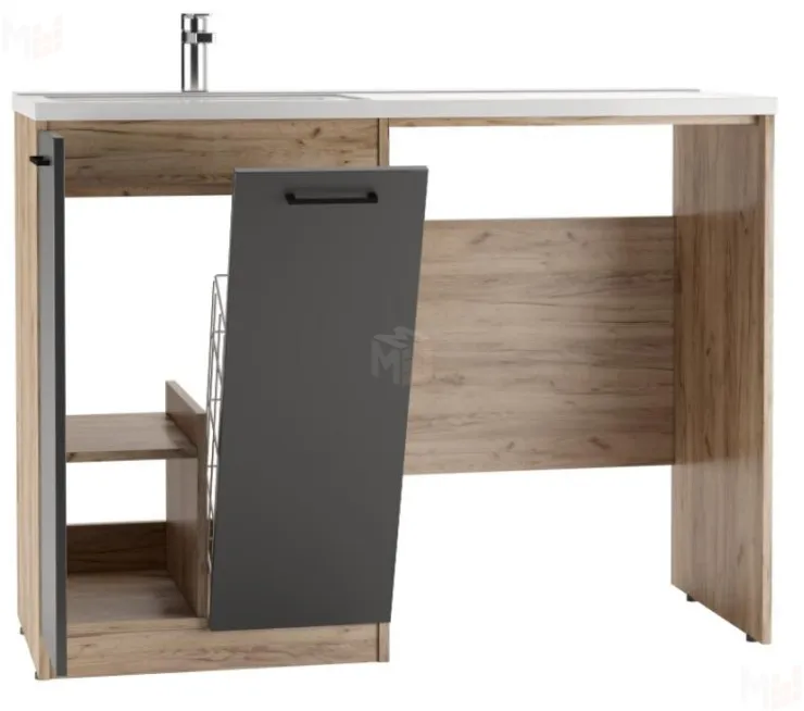 Тумба под умывальник "Космос 120" Craft с корзиной Домино