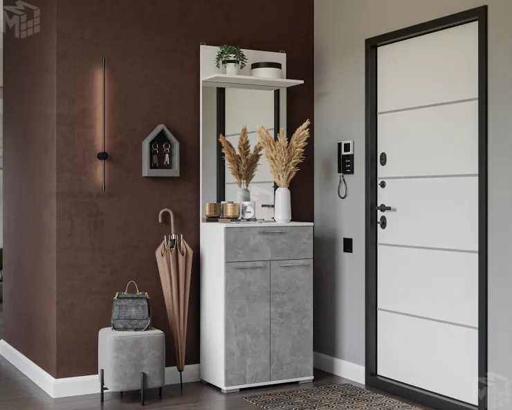 Зеркало Калифорния (Белый / Ателье Светлый)