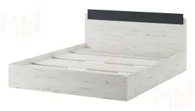 Кровать КР-1600 Беатрис с настилом  Дуб Крафт белый-Антрацит