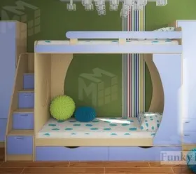 Двухъярусная кровать Фанки Кидз-2 с лестницей-комодом